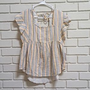 Maternity Sonoma Tie Striped Summer Top. Size Small NWT